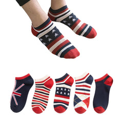 MOMISY Men's Premium Cotton Cushion Ankle Socks, Multicolour, Pack of 4, Free Size, British4