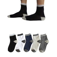 MOMISY Men's Premium Cotton Cushion Socks, (Multicolor) Pack of 5 (Free Size) (2 Color)