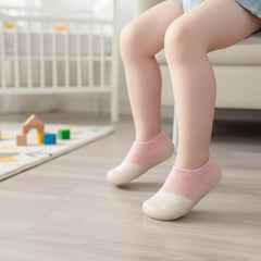 MOMISY Kids Cotton Baby Shoe Socks | Soft Breathable Socks for Kids 2–3 Years | Comfortable, Stylish & Protective Everyday Wear (Pink)