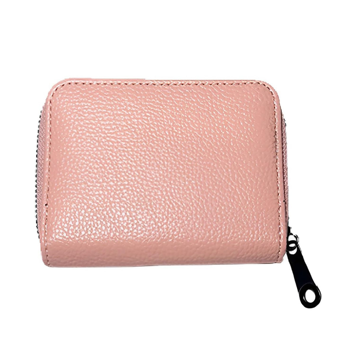 MOMISY PU Leather Credit Debit Card Holder Wallet Card Case ID Case Organizer Holder Zipper Wallet Coin Purse for Men & Women (14 Slots Peach)