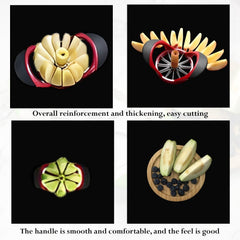 MOMISY Plastic Apple Fruit Slicer, Corer, Cutter, Divider Tool, 8 Stainless Steel Blades (RedBlack)