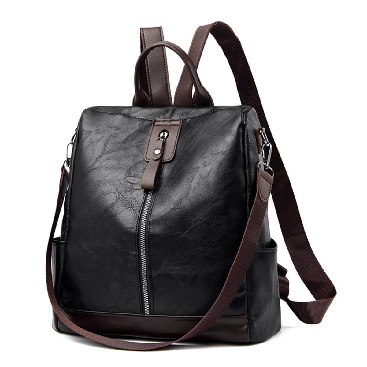 MOMISY Multi-Purpose Backpack Trendy Korean Version Backpack Large Capacity Leisure Travel Bag (Black)