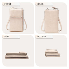 MOMISY Multi-Function Crossbody bags for Women Mobile Cell Phone Holder Card Pocket Bag Stylish PU Leather Sling Bags for Women Girls Purse Wallet Mini Shoulder Bags (Off White)
