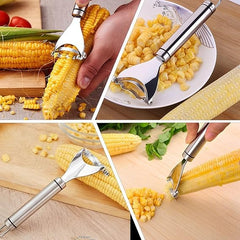 MOMISY Stainless Steel Corn Peeler, Stripper, Remover, Cutter, Vegetable and Fruit Peeler, Corn Threshing Peeler (SS 304, 18.8 cm)