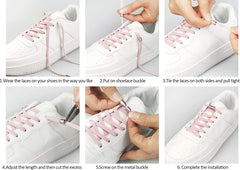 MOMISY No Tie Elastic Shoelaces, Semicircle Shoe Laces For Kids and Adult, Sneakers Shoelace Locks Laces Shoe Strings, Black