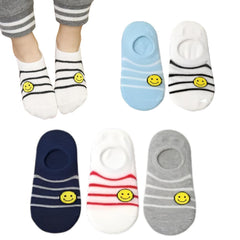 MOMISY 5 Pairs Baby kids Girl Boys Toddlers InfantmCotton Stretch Baby Socks (IN, Age, 3 Years, 5 Years, StripeSmiley)