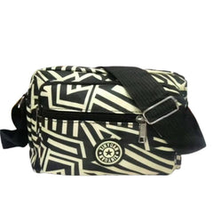 MOMISY Women Mobile Messenger cellphone Bag Ladies Nylon Shoulder Cross Body Long Strap for College, Outing, Travelling, Work (Medium, BlackGeometric)
