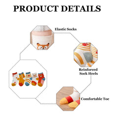MOMISY 5 Pairs Baby Girl Boys Tube ankle Socks for Baby Girl BoysToddlers Infant kids (Cute Fox, 1 year to 3 year)