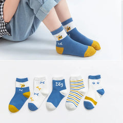 MOMISY 5 Pairs Baby Girl Boys Tube ankle Socks for Baby Girl BoysToddlers Infant kids (Greedy Dog, 1 year to 3year)-Bamboo