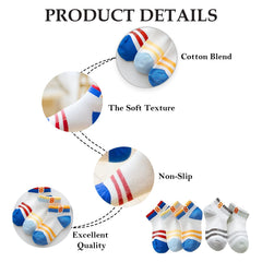 MOMISY 5 Pairs Baby Kids Girl Boys Tube Socks Toddlers Comfortable Ankel Length gifts (IN, Age, 3 Years, 5 Years, 2Striped8)