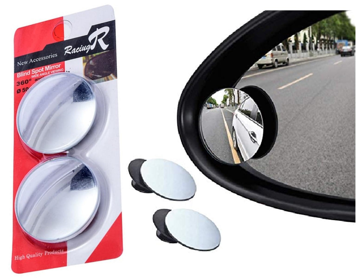 MOMISY Car Glass Mirror Blind Spot, 360° Mirror, Rear View Convex Mirror, Parking Mirror For Car, Car Mirror Accessories Frameless Suitable All Cars (Round 2-Pcs)