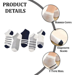 MOMISY 5 Pairs Baby Kids Girl Boys Tube Socks Toddlers Comfortable Ankel Length gifts (Striped Star Black, 1 to 3 year)