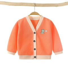 MOMISY Baby Boy & Girls Sweater Jacket Front Open Cardigan (1 to 2 Years, Orange)