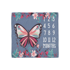 MOMISY Baby Milestone Blanket and Props for Baby's |1 to 12 Months Prop |Baby Bedding |Ac Room Blanket for Summer|Newborn| Infants Winter Blanket(ButterflyBlue)