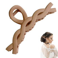 MOMISY Non slip Hair Claw Clutcher Clips for Women Big Jelly Jaw Clip Clamps for Girls Accessories for Long Thick Hair (10.8 cm, Twist, 2)