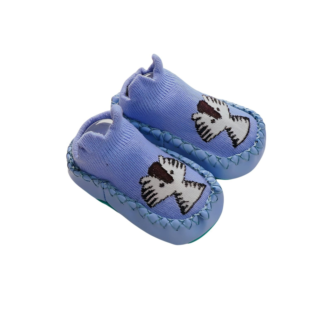 MOMISY Anti-Skid leather soled Shoe Socks for Baby Boys and Baby Girls-12 to 18 months, Medium (IN, Age, 12 Months, 18 Months, Purple Cartoon)