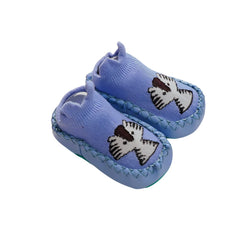MOMISY Anti-Skid leather soled Shoe Socks for Baby Boys and Baby Girls-12 to 18 months, Medium (IN, Age, 12 Months, 18 Months, Purple Cartoon)