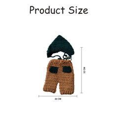MOMISY Newborn Photography Prop Set, Crochet Cap and Pants, Handmade Costume (PeachGrey)
