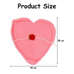 MOMISY Heart-Shaped Crochet Basket with Headband, Newborn Photography Prop, Pink, 0-6 Months