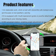MOMISY Magnetic Mobile Phone Holder for Car Dashboard, [Easily Install] Mount [8 Strong Magnets] Friendly iPhone Mobile Stand Fits with All Smartphones (Rose Gold)