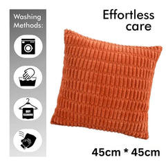MOMISY Corduroy Cushion Throw Pillow Covers Pink 45 x 45cm, 18x18 inch (2, Orange)