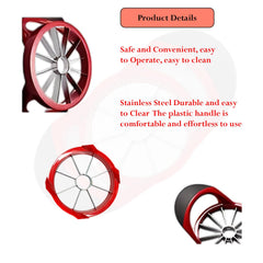 MOMISY Plastic Apple Fruit Slicer, Corer, Cutter, Divider Tool, 8 Stainless Steel Blades (RedBlack)