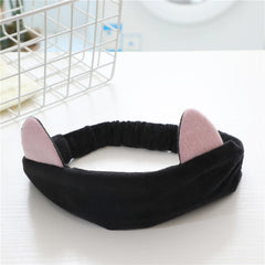 MOMISY Elastic Hair Head Band, Washable Facial Makeup Wrap Headband for Women, Spa Face Cleansing Band, Free Size (Pink Black, Free)