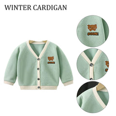 MOMISY Baby Boy & Girls Sweater Jacket Front Open Cardigan (3 to 4 Years, Light Green)