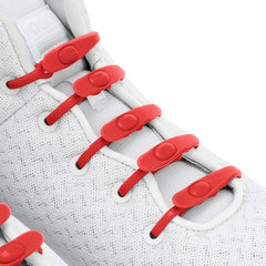 MOMISY Elastic Shoelaces Stretchy Silicone Elastic Special No Tie Shoe Laces for Children and Adults Lazy Tieless Suitable for All Shoes-Red, 14Pcs