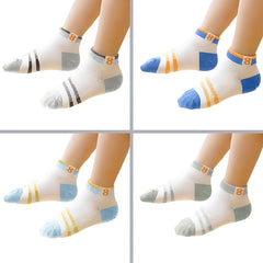 MOMISY 5 Pairs Baby Kids Girl Boys Tube Socks Toddlers Comfortable Ankel Length gifts (IN, Age, 3 Years, 5 Years, 2Striped8)