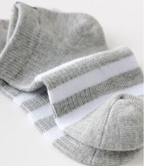 MOMISY 5 Pairs Baby Girl Boys Tube Socks Toddlers Infant Solid Color Ankle Socks Stretch Baby Socks (3Striped, 6 Years-8 Years)