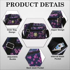 MOMISY Women Mobile Messenger Bag Ladies Nylon Shoulder Cross Body Long Strap Travelling, Work