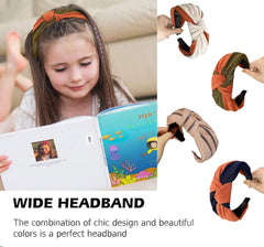 MOMISY Knotted Hairband Headband Cross Hair Band Accessories for Women and Girls (Brown Green)