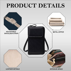 MOMISY Multi-Function Crossbody bags for Women Mobile Cell Phone Holder Card Pocket Bag Stylish PU Leather Sling Bags for Women Girls Purse Wallet Mini Shoulder Bags (Off White)