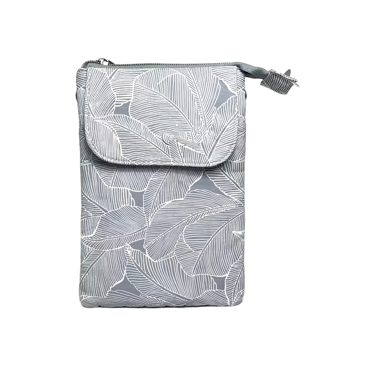 MOMISY Content generated Canvas Mobile Bag Cellphone Sling Card Holder Wallet Handbag, Crossbody Multi-function Shoulder Bag for Girls (Light Grey)