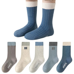 MOMISY Children's Socks, 5 Pairs, Baby and Kids Size (IN, Age, 1 Year, 3 Years, 3StripesSports)