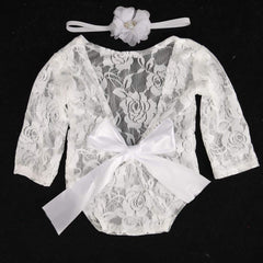 MOMISY Baby Photography Props, Dress & Headband for Kids Parties Anniversaries Photography, White