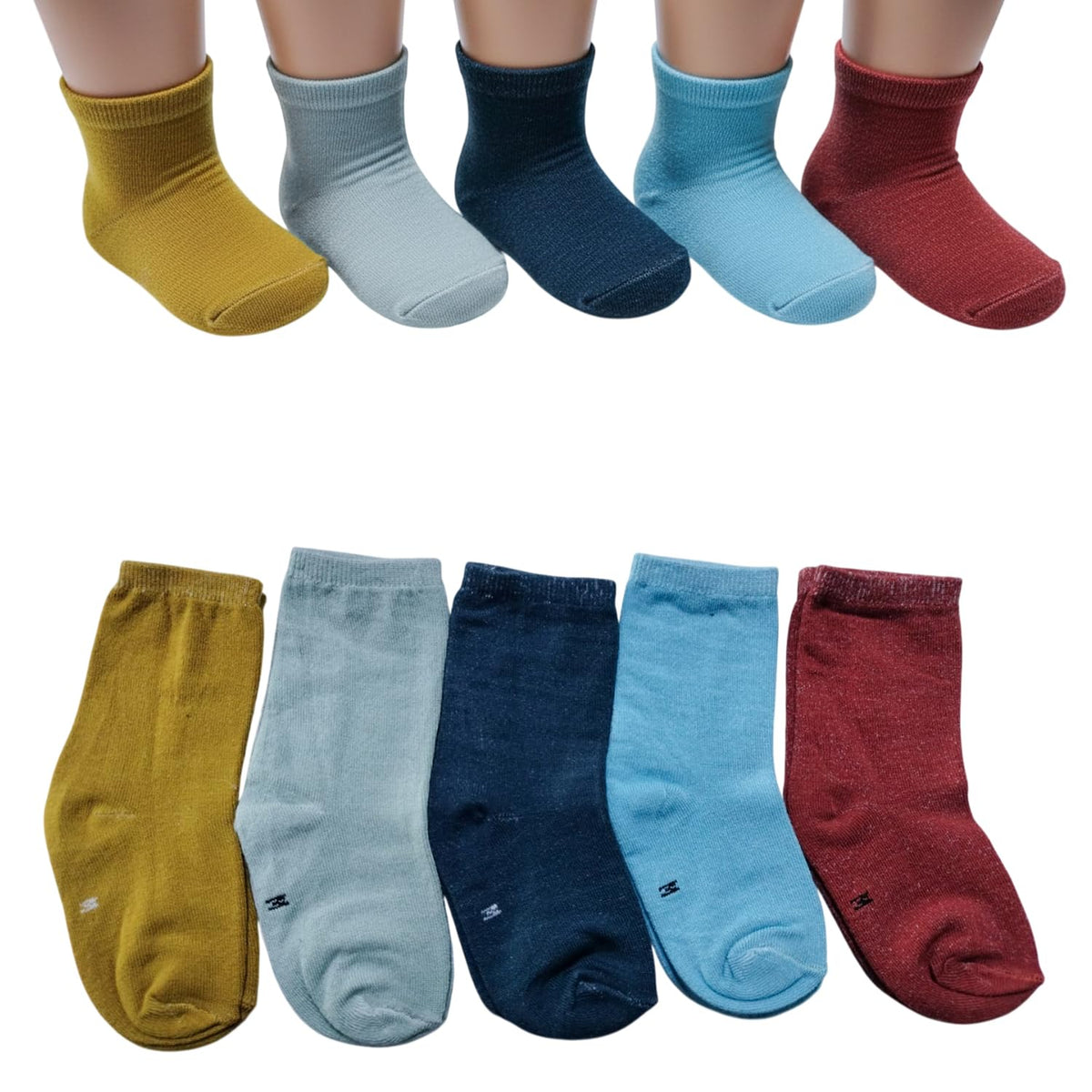 MOMISY 5 Pairs Bamboo Ankle Socks for children kids Toddlers Infant Baby Girl Boys (IN, Age, 1 Year, 2 Years, Plain)