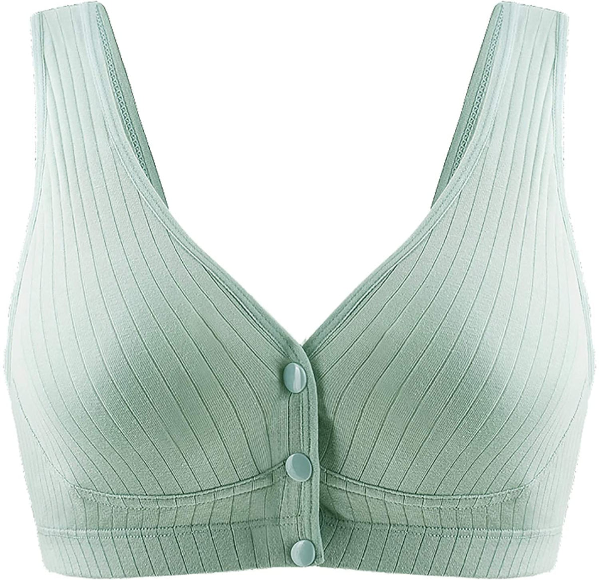 Momisy Women's Cotton Lightly Padded Wire Free Maternity Bra Green