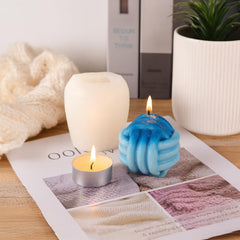 MOMISY 3D Wool Ball Silicone Candle Mould, Magic Twisted Rope Design, DIY Soap, Resin, Wax Crafts (WhiteB)