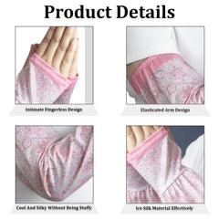 MOMISY UV Sun Protection Arm Sleeves with Thumb Hole Sun Protection Hand Cover for Running and Cycling for Women, Loose-Fit Cooling Cover, 1 Pair (Pink)