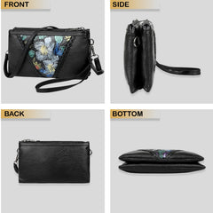 MOMISY Women Embroidery Crossbody Bag Small Shoulder Purse Soft Synthetic Leather Mobile cell phone bag For Ladies (Multi Flowers)