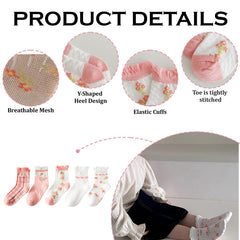 MOMISY 5 Pairs Baby kids Girl Boys Toddlers InfantmCotton Stretch Baby Socks (IN, Age, 1 Year, 3 Years, PinkWhite)
