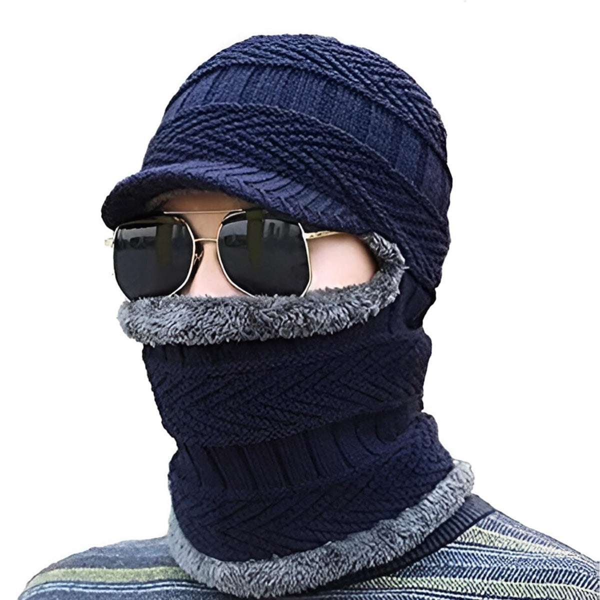MOMISY Windproof Multi Functional Monkey Cap Winter Face Mask, Balaclavas, Neck Warmer, Cap and Bandana (Blue)