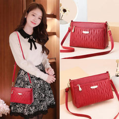 MOMISY Sling Bag with Long Strap for Women Shoulder Zipper Closure Handbags Multipurpose Crossbody ladies Daily (Red Leaves)