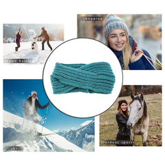 Momisy Knitted Winter Twist Woolen Warm Headband | Cold Weather Hair Accessories Head Wrap | Winter Designer Headbands for Women & Men- Teal