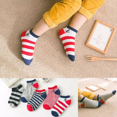 MOMISY 5 Pairs Girl Boys Tube Socks Toddlers Infant Solid Color Boat Spring and Autumn Socks Stretch Baby kids Sock (IN, Age, 3 Years, 5 Years, Spear)