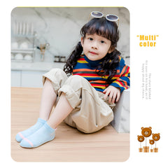 MOMISY 5 Pairs Girl Boys Tube Socks Toddlers Infant Solid Color Boat Spring and Autumn Socks Stretch Baby kids Sock (Dots Heart, 3 Year to 5 Year)
