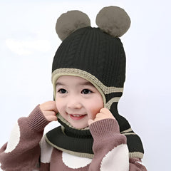 MOMISY Winter Soft Woolen Monkey Cap with Velvet Lining for Baby Boys, Girls, Infant, Toddler, 2-5 Years (in, Age, 2 Years, 5 Years, Black)