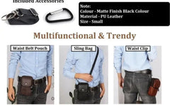 MOMISY Leather Crossbody Sling Bag, Mobile Cell Phone and Passport Holder, Travel Waist Pouch Holster for Men and Women (Dark Brown)